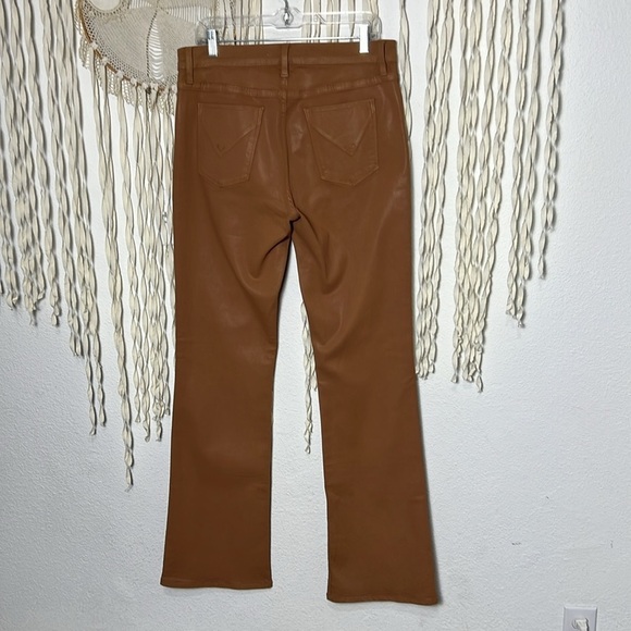 Hudson Barbara High Rise Baby Bootcut Coated Jeans Size 33/16 Caramel Cafe - Picture 5 of 15